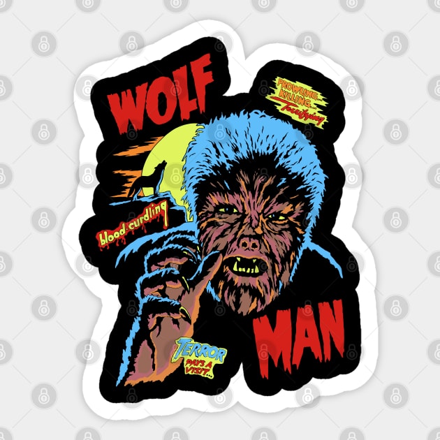 wolf man vintage movie Sticker by Brunocoffee.id